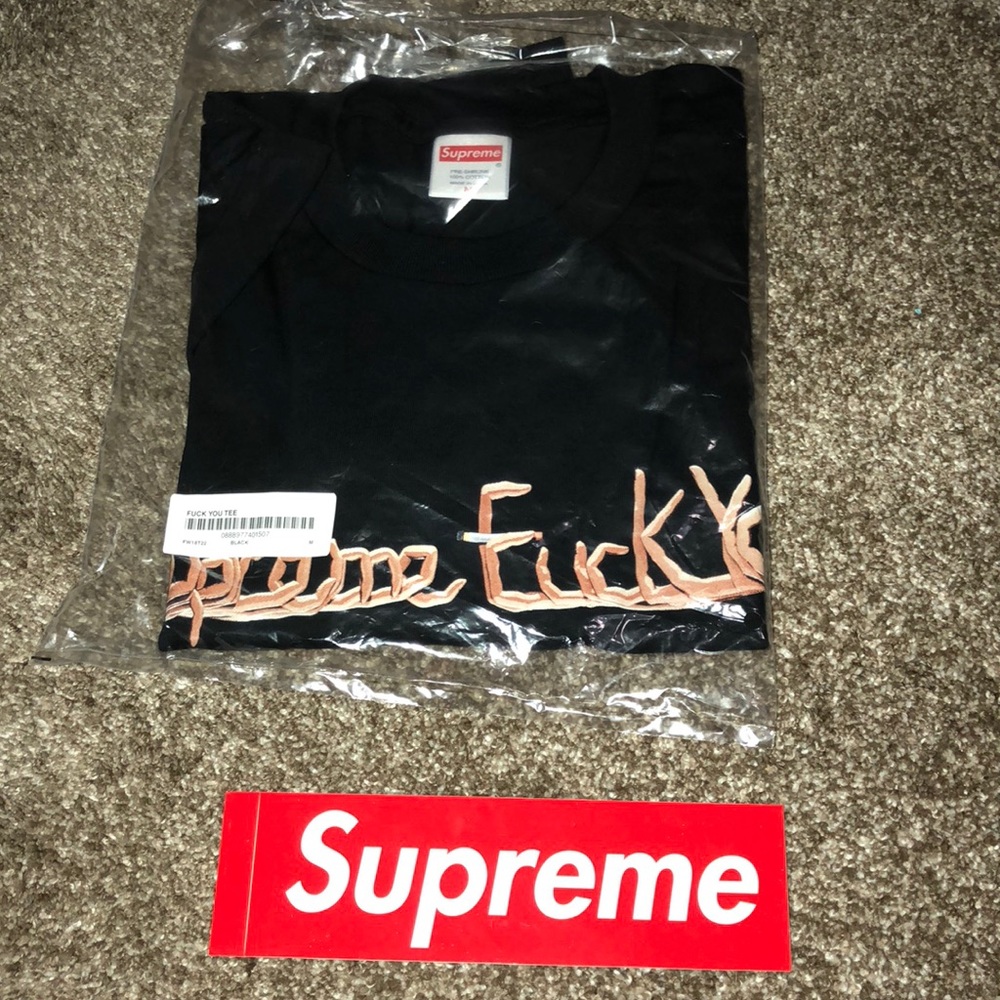 supreme fw/18 fuck you t shirt ds